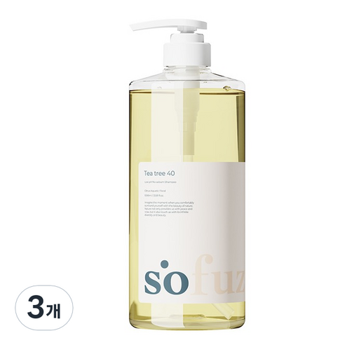소퍼즈 티트리 40 약산성 지성 샴푸 시트러스향, 3개, 1000ml
