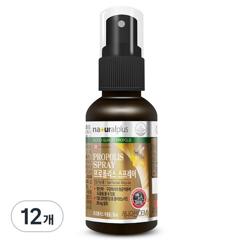 내츄럴플러스 프로폴리스 스프레이, 30ml, 12개