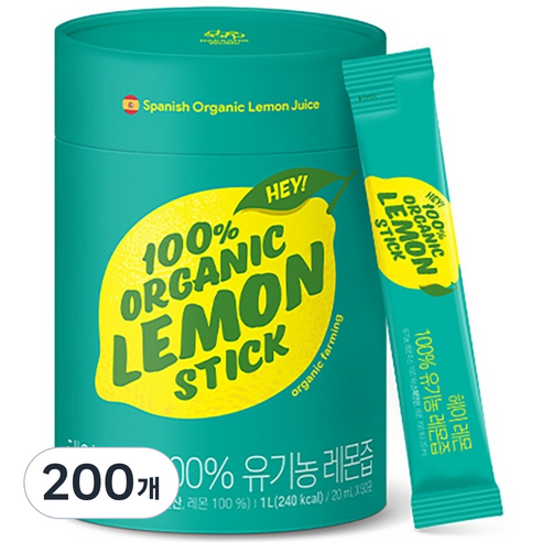 대상웰라이프 헤이 레몬 100% 유기농 레몬즙, 20ml, 200개
