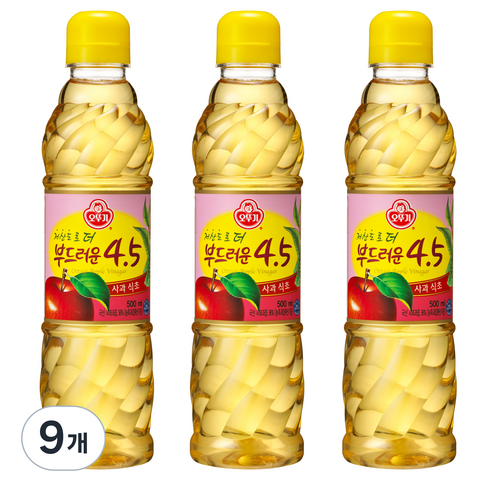 오뚜기 저산도 4.5 사과식초, 500ml, 9개
