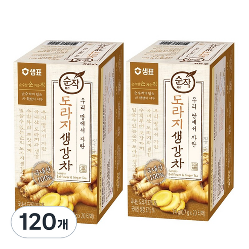 순작 도라지 생강차, 0.7g, 120개