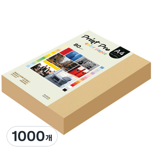 종이문화 프린트 프로 칼라 복사용지 No 04 버프 80g, A4, 1000개