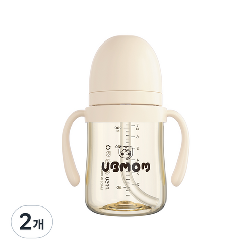 유비맘 시그니처 PPSU 빨대컵 200ml, 2개, 요거트