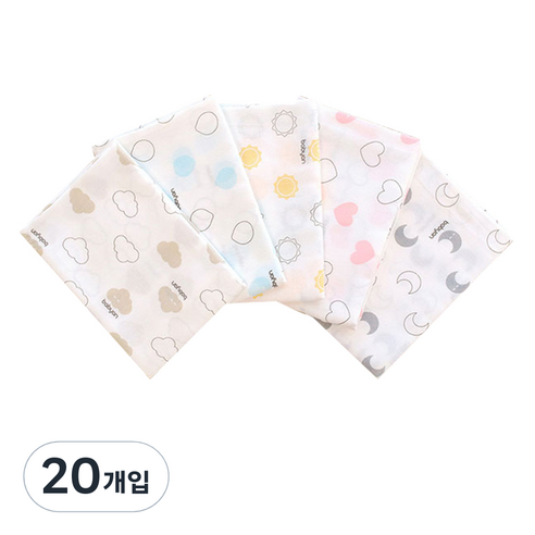 베이비앙 심볼라인 사각 천기저귀 대형, 혼합 색상, 20개