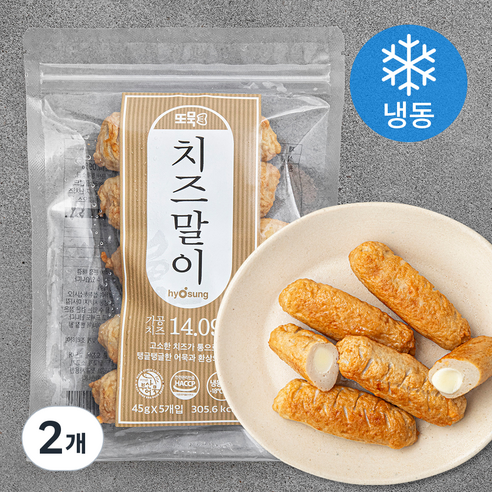 효성어묵 또묵 치즈말이 어묵 (냉동), 225g, 2개