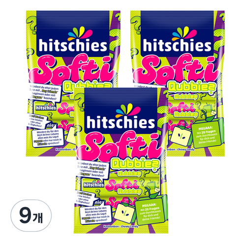 히치스 소프티 큐비 사과향 캔디, 80g, 9개