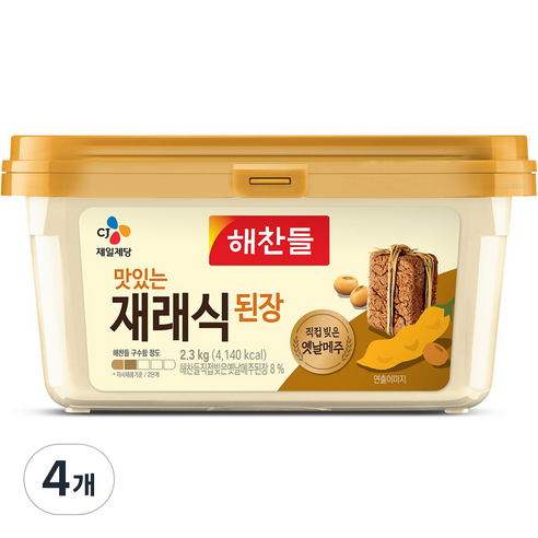 해찬들 재래식 된장, 2.3kg, 4개