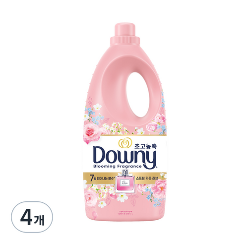 다우니 7일간 피어나는 향수 컬렉션 스프링 가든 러브 초고농축 섬유유연제, 2L, 4개