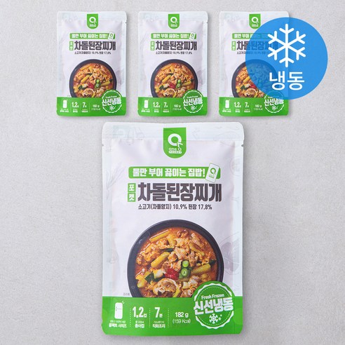 원큐 포켓 차돌된장찌개 (냉동), 182g, 8팩