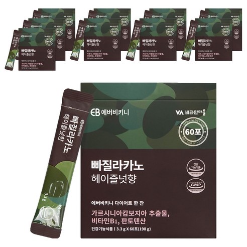 에버비키니 빠질라카노 헤이즐넛향 가르시니아 다이어트 커피, 198g, 10개