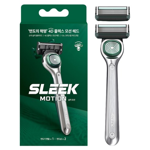 도루코 슬릭 모션 면도기 + 면도날 2p 세트, 1세트, 1세트