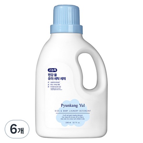 편강율 고농축 유아 세탁세제 1.5L, 6개, 1500ml