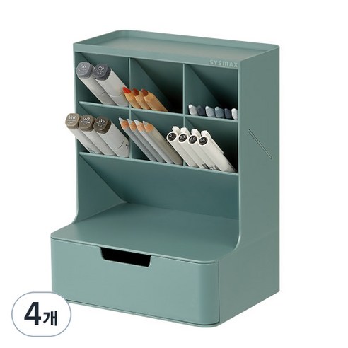 시스맥스 하이브 데스크오거나이저, 코발트그린, 4개