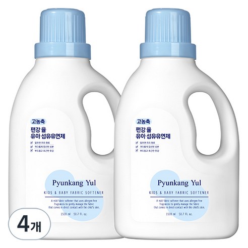 편강율 고농축 유아 섬유유연제 본품, 1.5L, 4개