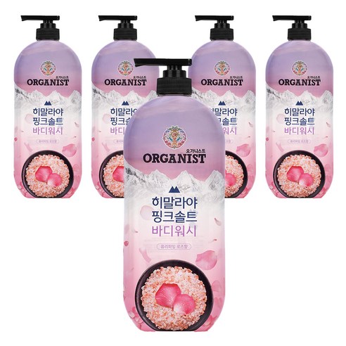 오가니스트 히말라야 핑크솔트 바디워시 로즈향, 865ml, 5개