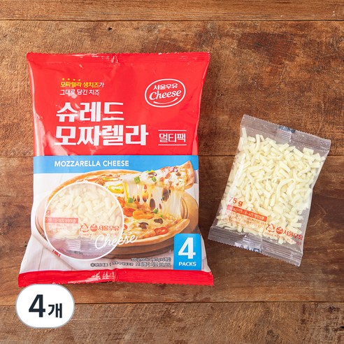 서울우유 멀티팩 모짜렐라 피자치즈, 75g, 4개입, 4개