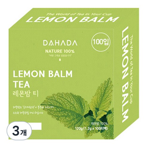 다하다 레몬밤 티백, 1.2g, 100개입, 3개