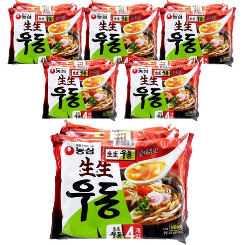 농심 생생우동 봉지, 253g, 24개