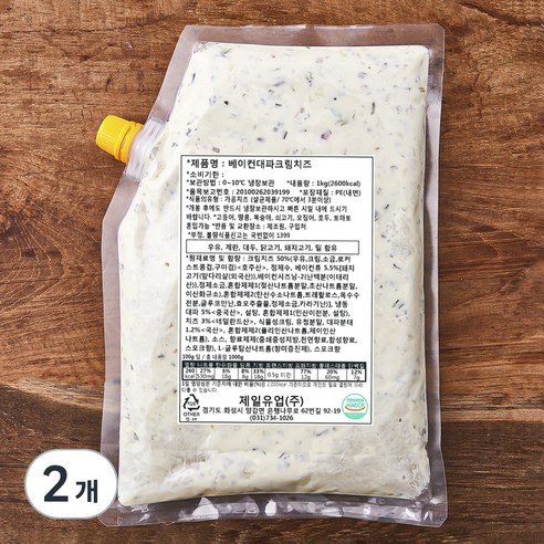 베이컨 대파 크림치즈, 1kg, 1개입, 2개