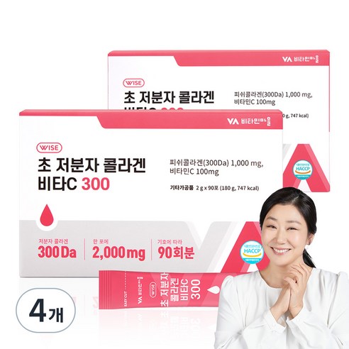 비타민마을 초 저분자 콜라겐 비타C 300 2g x 90p, 4개, 180g