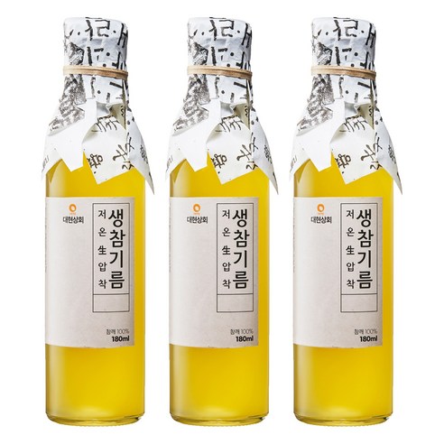 대현상회 저온생압착 생참기름, 3개, 180ml