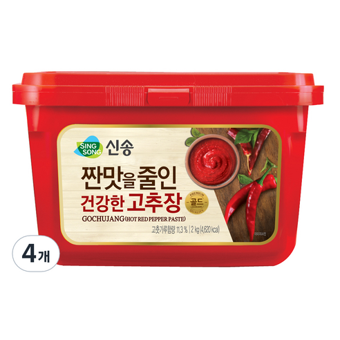 짠맛줄인 건강한 고추장, 2kg, 4개