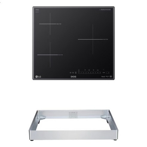 LG 디오스 인덕션 빌트인 3구 전기레인지 다이아몬드 컷팅 글라스 본품 + 프리스탠딩 자재 15cm, BEI3GQA