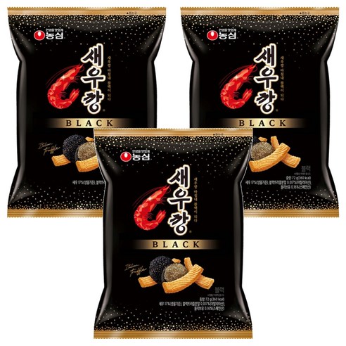 새우깡 블랙, 72g, 3개