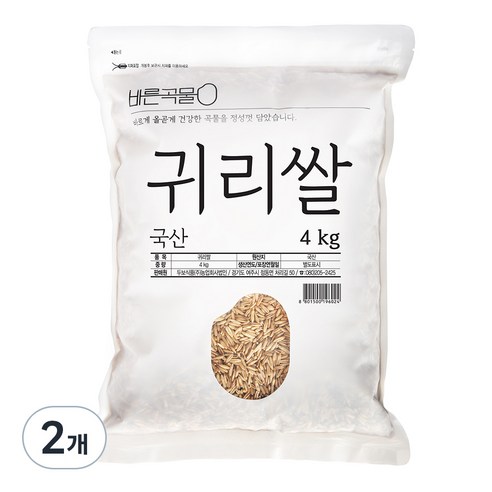 바른곡물 국산 귀리쌀, 4kg, 2개