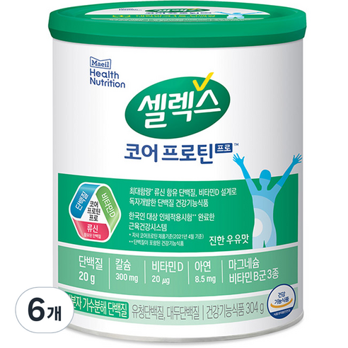셀렉스 코어 프로 복합 프로틴 파우더, 304g, 6개