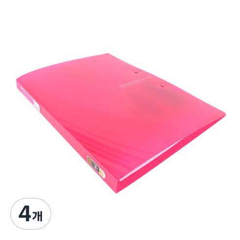 알파 비비드 컬러칩 더블레버화일 A4, 분홍, 4개