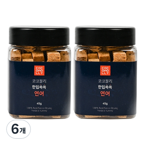 코코몰리 반려동물 한입쏙쏙 동결건조간식 45g, 6개, 연어