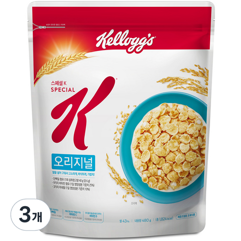 켈로그 스페셜K 오리지널 시리얼, 480g, 3개