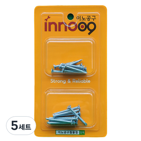 이노공구 백색 접시머리 직결나사 2종 x 10p 세트 NIT224, 5세트