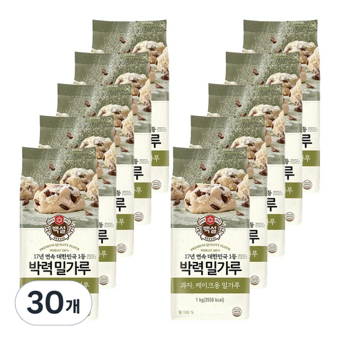 백설 박력 밀가루, 1kg, 30개