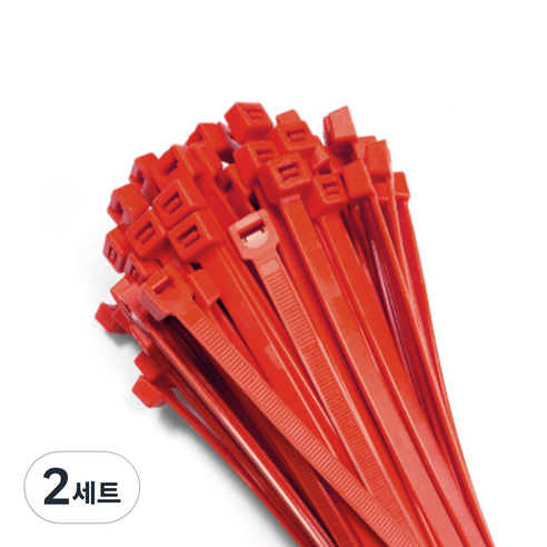 단단 케이블타이 적색 140mm, 2세트