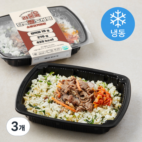라온콕 단백짱 소불고기 덮밥 (냉동), 270g, 3개