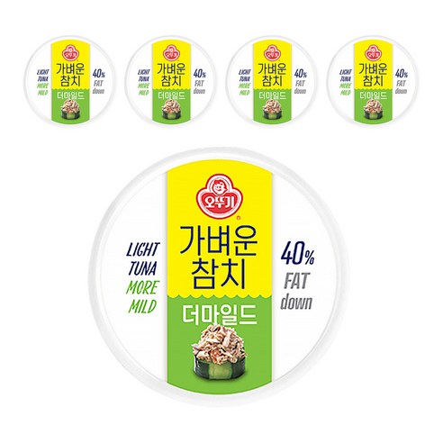 오뚜기 가벼운참치 더마일드, 135g, 5개