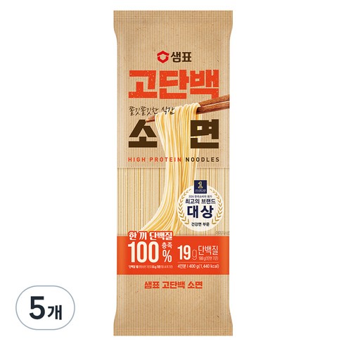샘표 고단백 소면, 5개, 400g