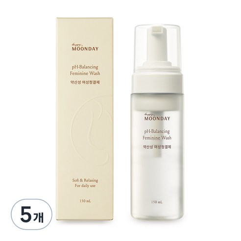 해피문데이 약산성 여성청결제, 150ml, 5개