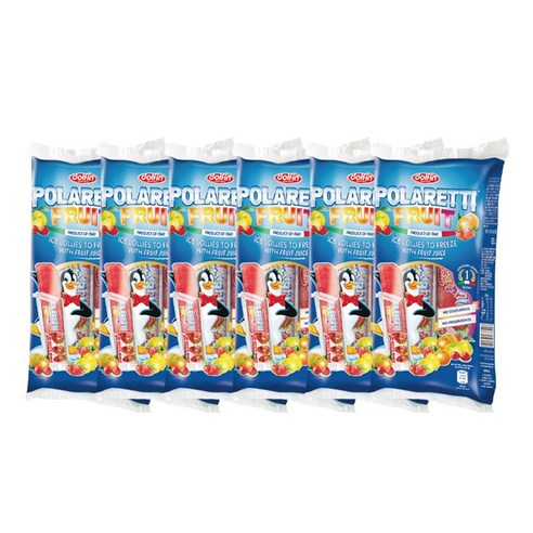 돌핀 폴라레티 후르츠 얼려먹는 아이스바, 400ml, 6팩
