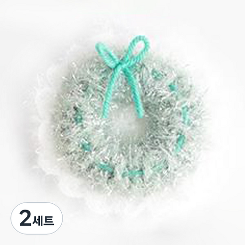 yarna 레이스 리스 수세미 + 코바늘 기호 도안 패키지 101번, 민트(162 + 은사 + 체리코코20), 2세트