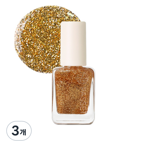 파셋 셀럽 네일컬러 폴리쉬 매니큐어 7ml, 49 트윙클골드, 3개