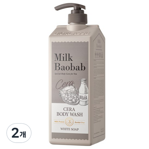 밀크바오밥 세라 바디워시 화이트솝, 1200ml, 2개
