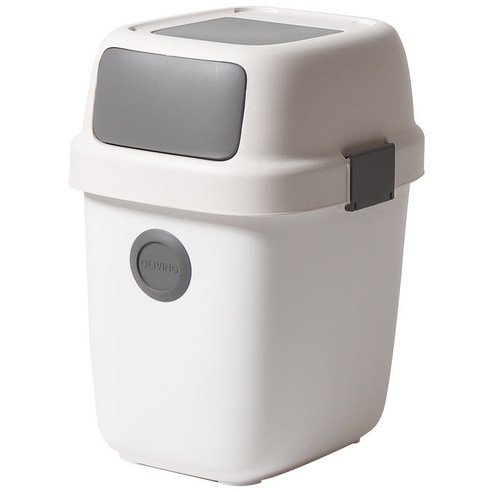 올리빙 2WAY 도트 분리수거함 40L, 화이트, 1개