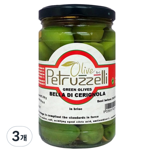 페트루쩰리 그린 카스텔베트라노 올리브, 290g, 3개