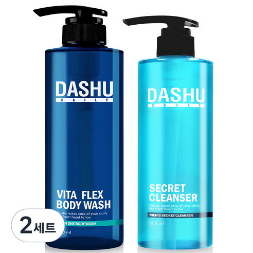 다슈 데일리 비타 플렉스 쿨링 남성청결제 300ml + 올인원 바디워시 500ml, 2세트