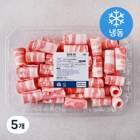 MAUM 대패 삼겹살 돌돌말이 (냉동), 1kg, 5개