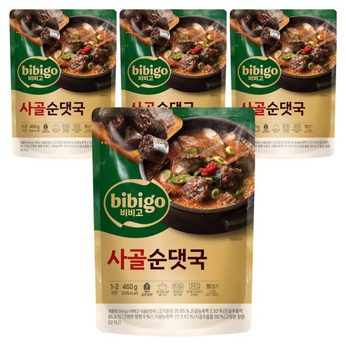 비비고 사골순댓국, 460g, 4개