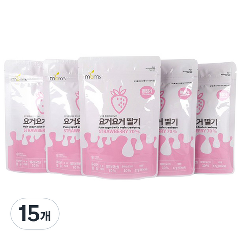 맘스 요거요거 유아간식볼, 딸기맛, 15개, 17g